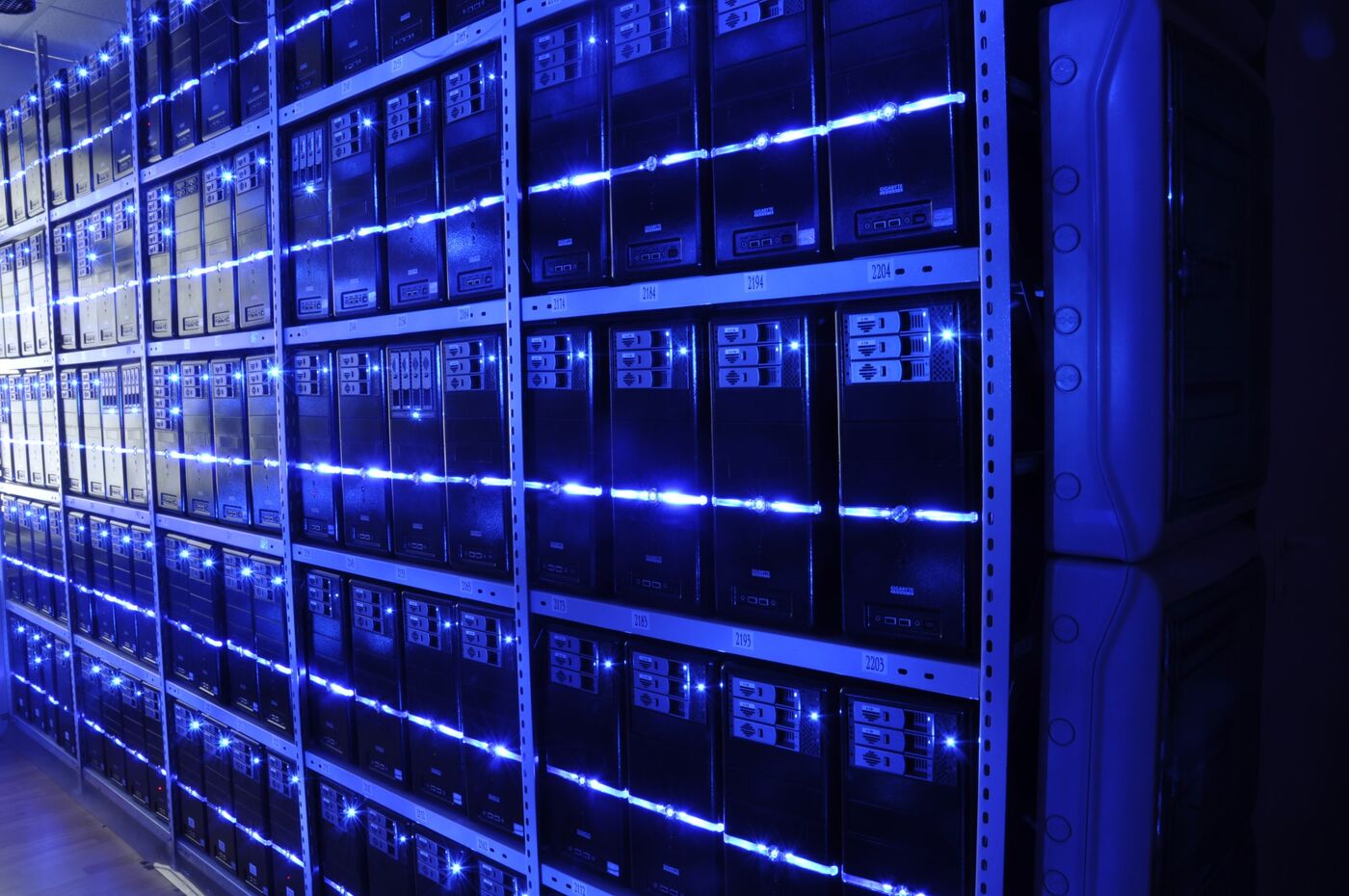 Server racks in a modern data center